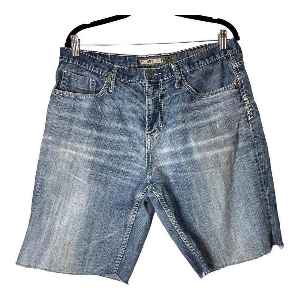 BKE Seth 34 DIY Cut off Jean Shorts Mens Denim Work Worn Distressed Jorts